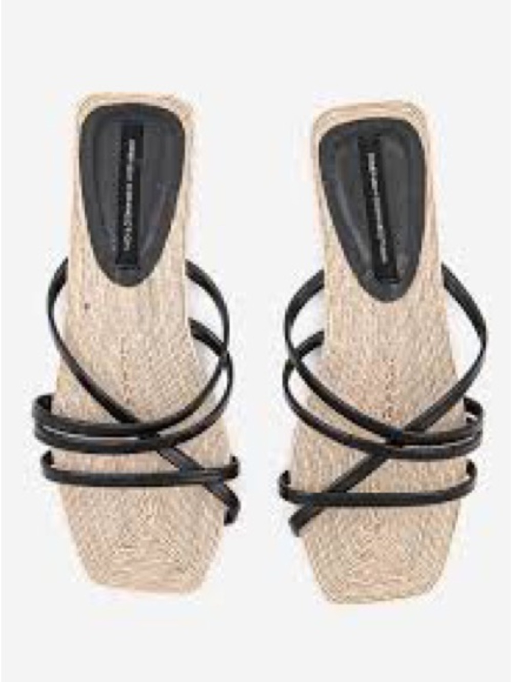 French Connection / Northwest Black Strappy Jute Sandals - Sz 8.5 - NIB